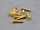 3x14mm Gold Plated Hex. Countersink Screw (10Pcs)