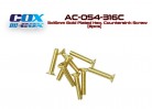 3x16mm Gold Plated Hex. Countersink Screw (8Pcs)